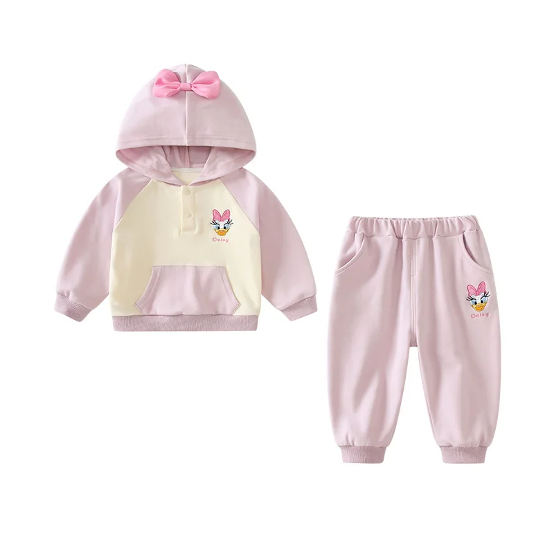 

MINISO весенний костюм из двух предметов для маленьких девочек, европейско-американская детская одежда, мягкий милый хлопковый наряд, боди для детей 1–3 лет