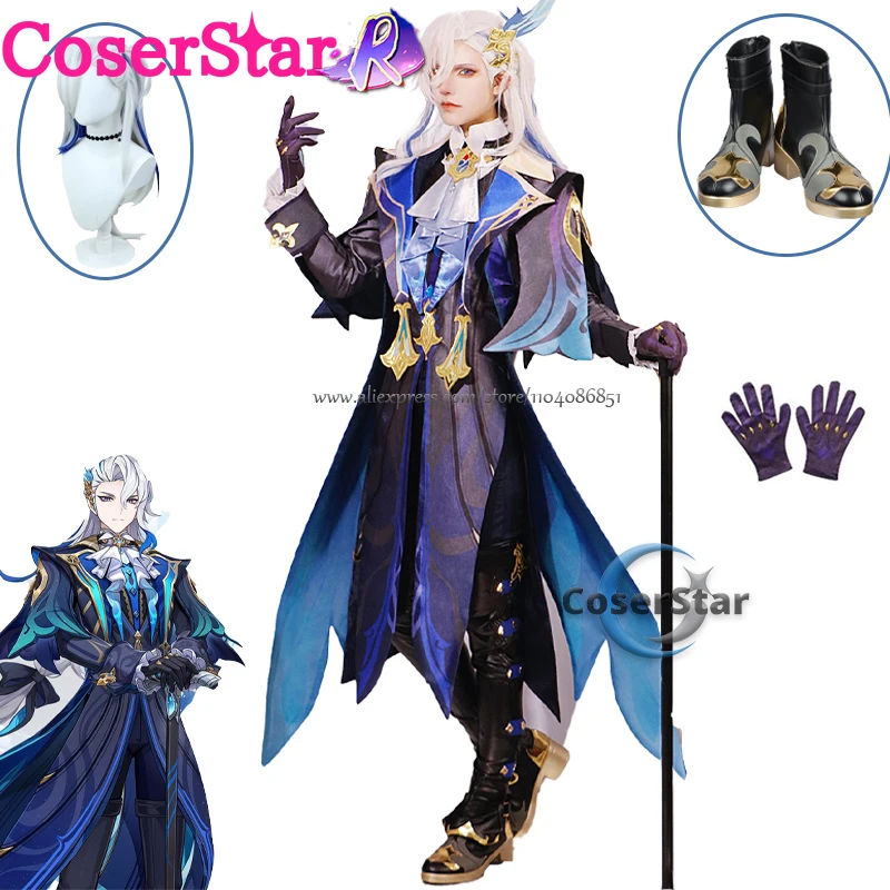 

CoserStar-R IN STOCK Neuvillette Cosplay Costume Full Set GenshinImpact Game Cosplay Shoes Outfit Uniform Suits Neuvillette Wigs