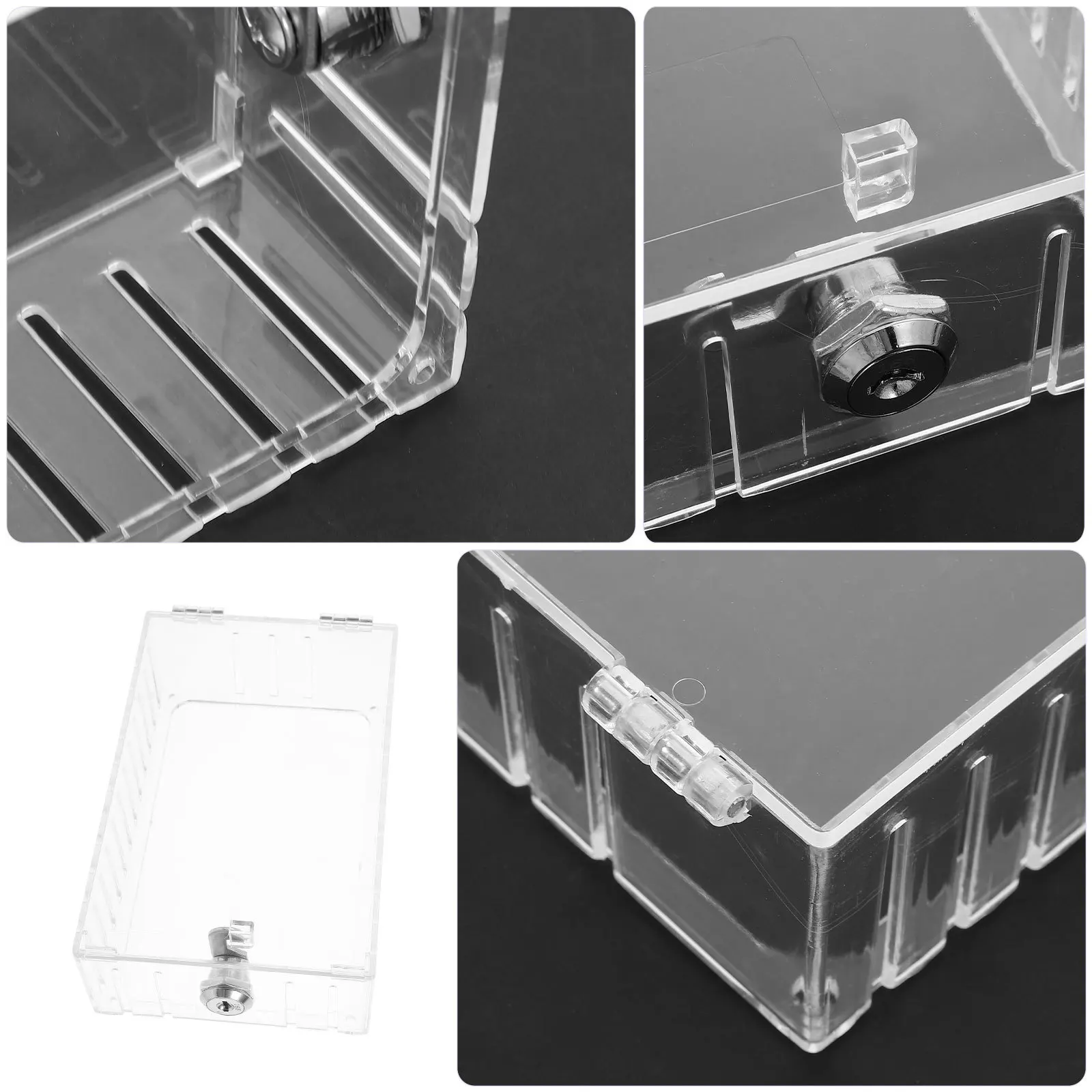 1 conjunto de caixa de bloqueio de termostato universal com chave montada na parede guarda transparente caixa de bloqueio de termostato para segurança e segurança