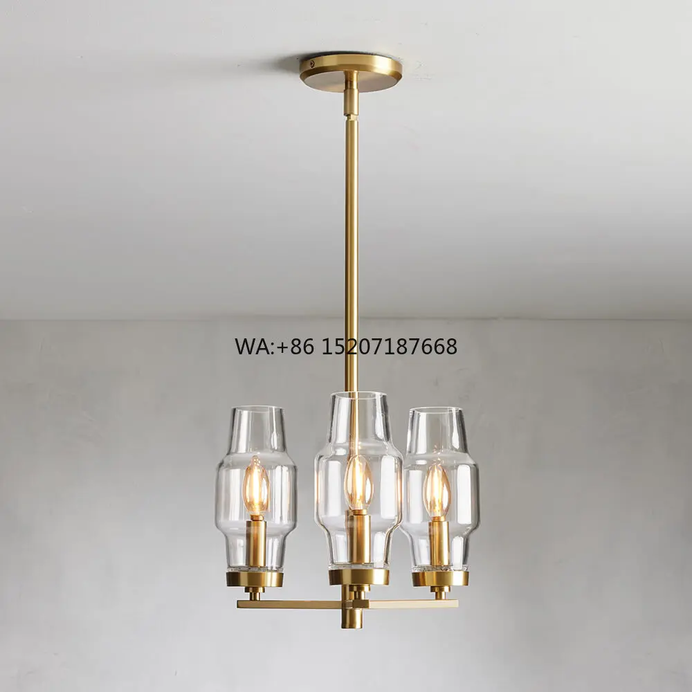 American Style Chandelier Crystal Retro Living Room Luxury Lamp Bedroom Simple Country Restaurant Design Chandelier