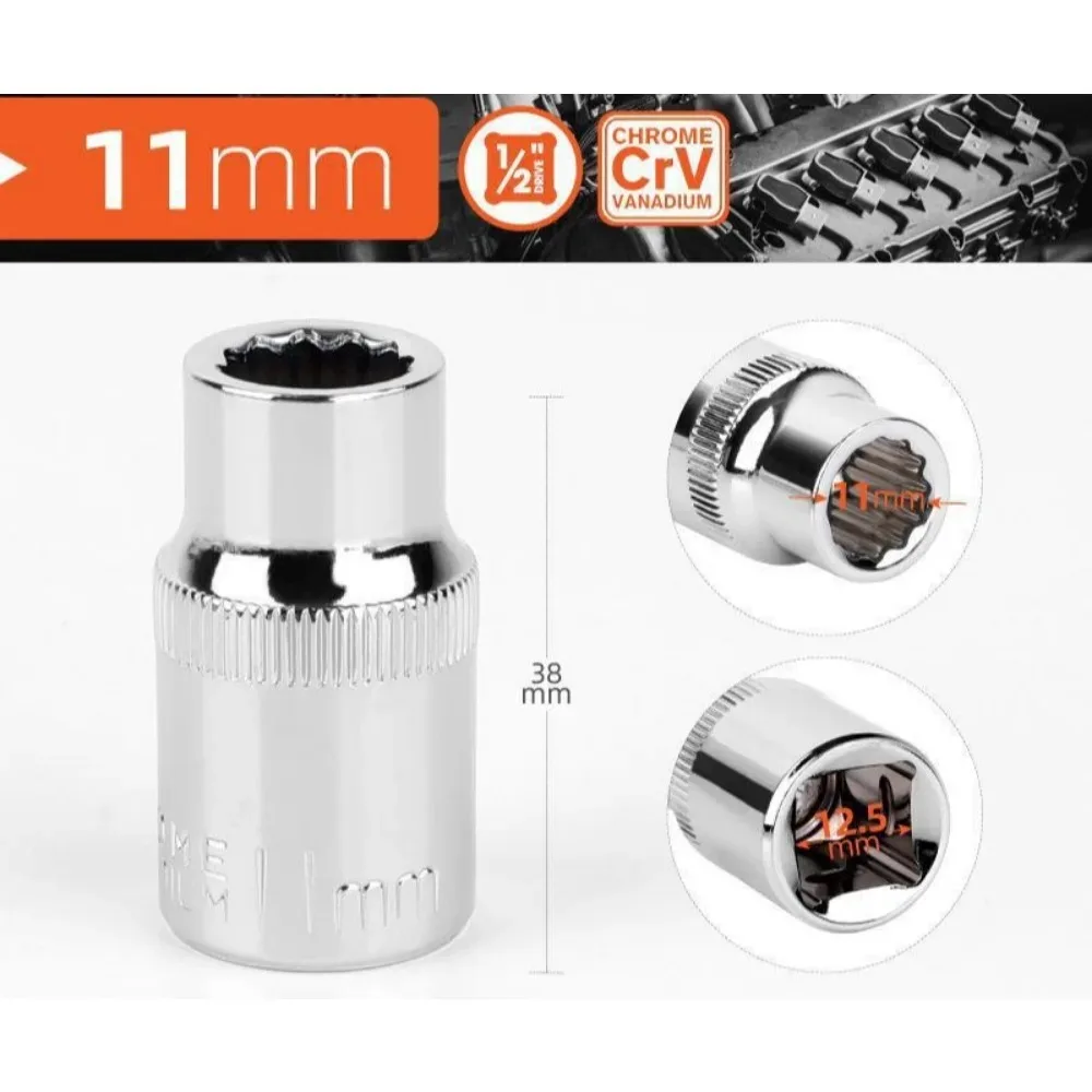 1/2 inch ratelratel sleutel 8-32mm, 12-punts korte dop, 12-tands dopset voor auto reparatie handgereedschap