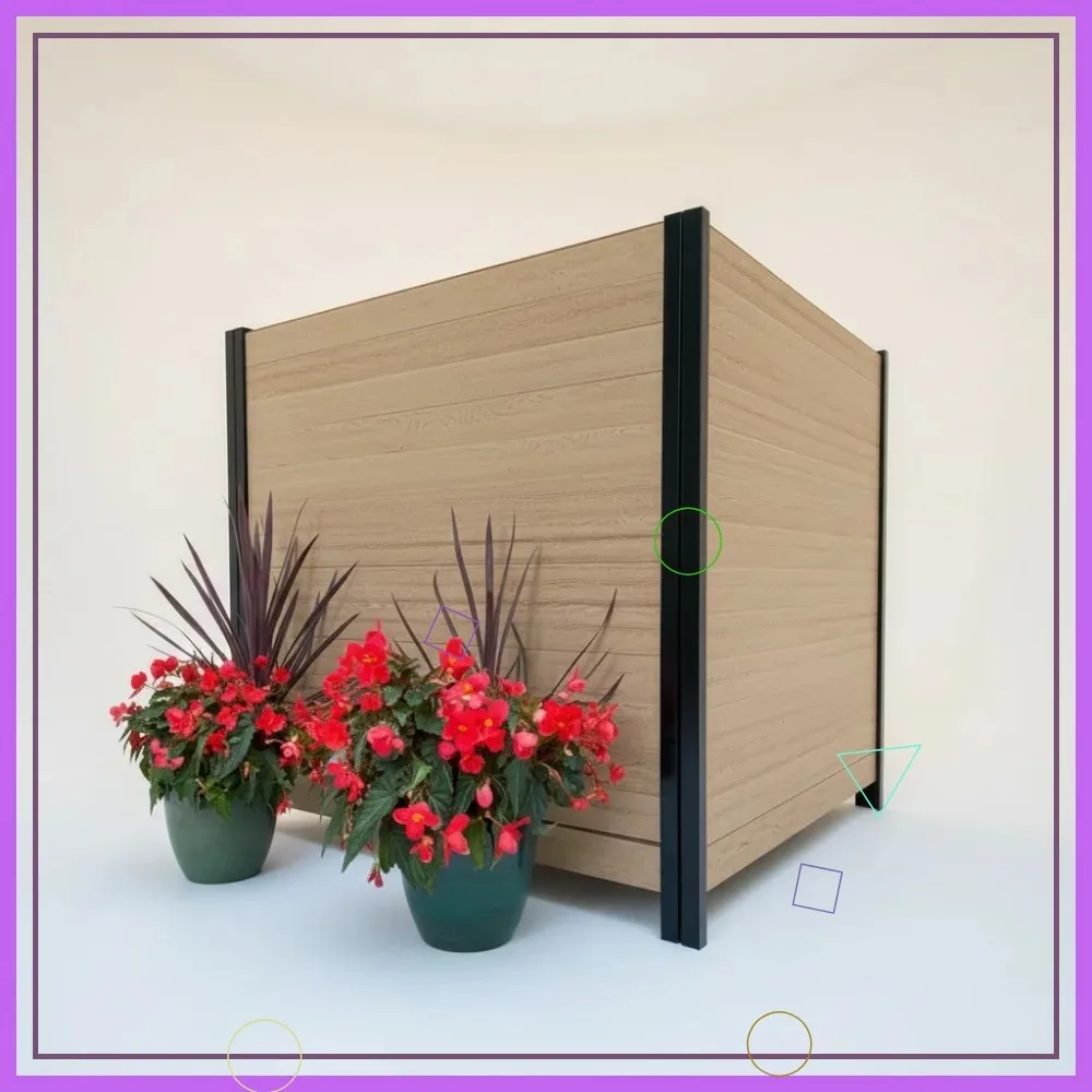 شاشة لوحة سياج للخصوصية الخارجية بطول 3.5 قدم، مجموعة No-Dig Kit Cedar Color 2-Pack سهلة التركيب #1