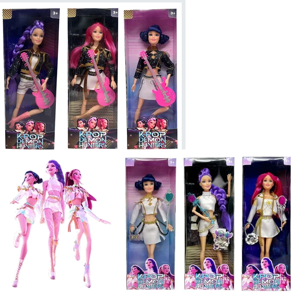 ฟิกเกอร์ Kpop Demon Hunters รูมิ มิรา โซอี้ ซูซี่ ของเล่นแอคชั่น พร้อมไฟสีสันสดใส เพลงธีม สำหรับแฟนคลับ ของขวัญวันเกิดเด็ก~%