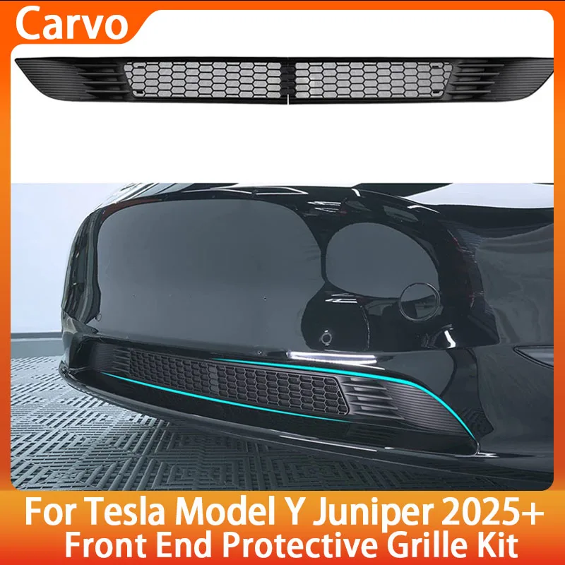 

Front Grille Guard Mesh Cover for Tesla Model Y Juniper 2025 Model 3 Highland ABS Vent Protector Bumper &Air Intake Accessories