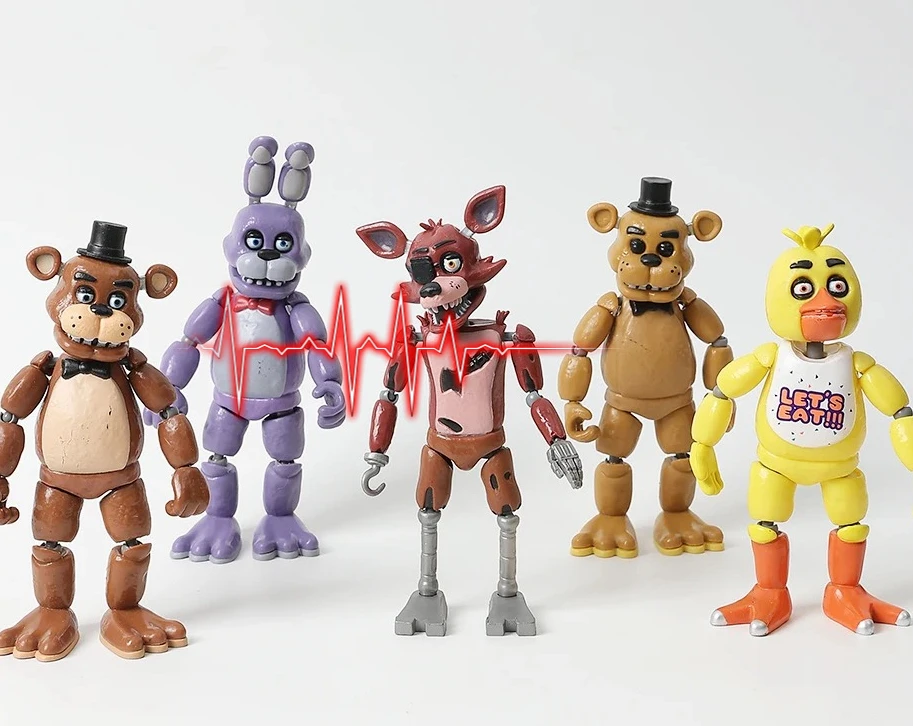 5-calowa figurka Freddy Bonnie Chica Foxy Nightmare, ruchoma lalka.