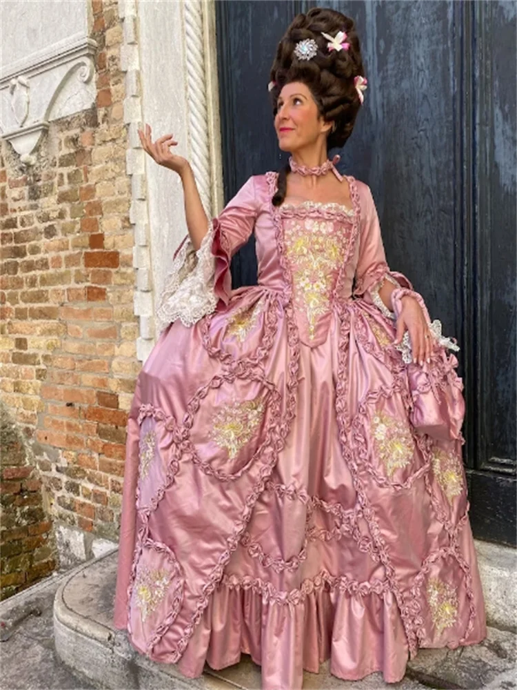 Robe une princesse La Francaise rose Rococo Robe baroque Marie Antoinette Robe de bal de la cour royale