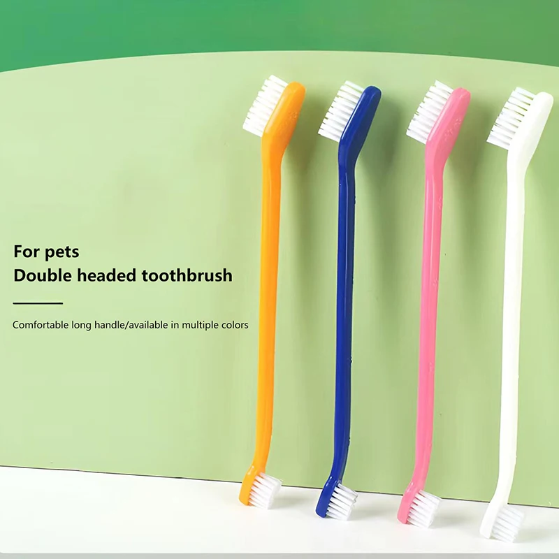 Double Headed Pet Teeth Cleaning Brush Pet Toothbrush For Dogs Cats Oral Clean Care Tool Pet Supplies