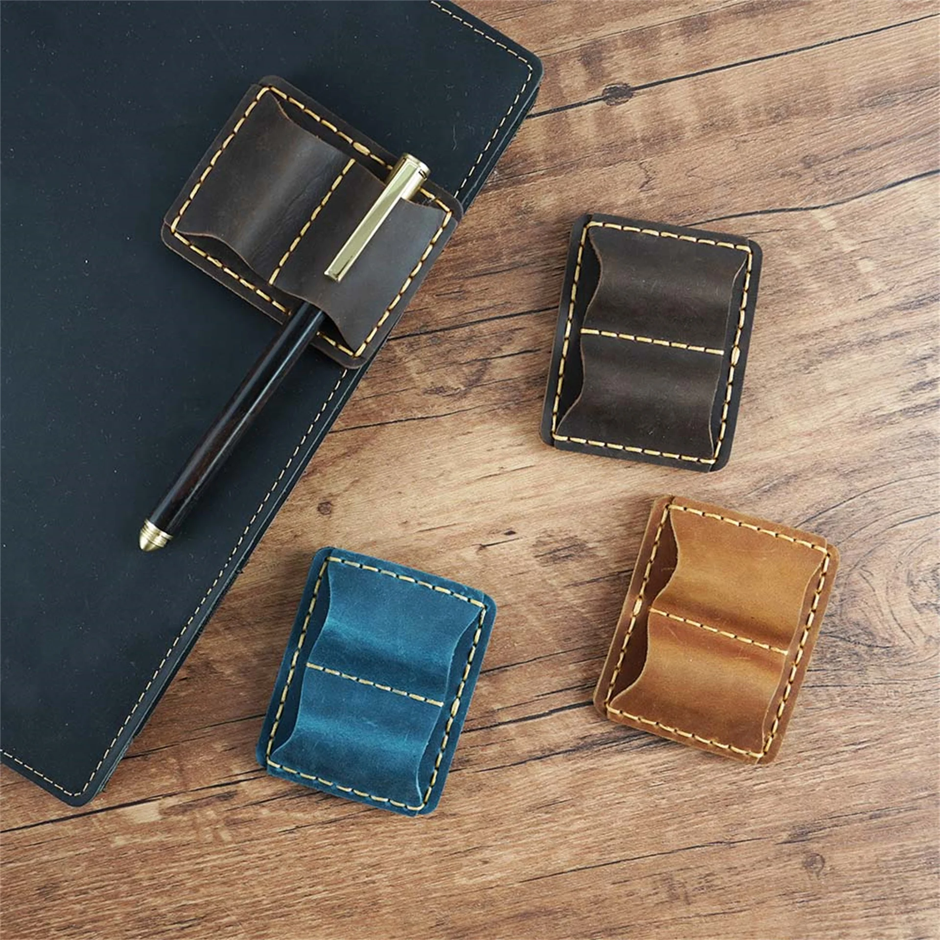 

Simplenote Metal Leather Pencil Holder Brass Stainless Steel Clip For Notebook Planner Creative Accessories Stationery Products