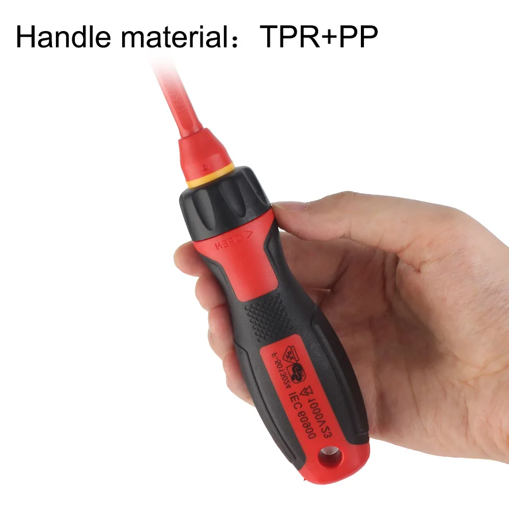 7개입 1000V 절연 드라이버 세트 평면 및 필립스 드라이버 자석 손잡이 탈착식 오토바이 자동차 제거 도구