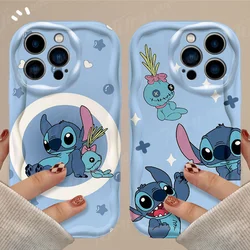 Custodia Cartoon Disney Stitch 3D Wave per iPhone 15 14 13 12 11 Pro Max X XR XS 8 7 6 6S Plus SE 2020 Cover morbida in Silicone Fundas