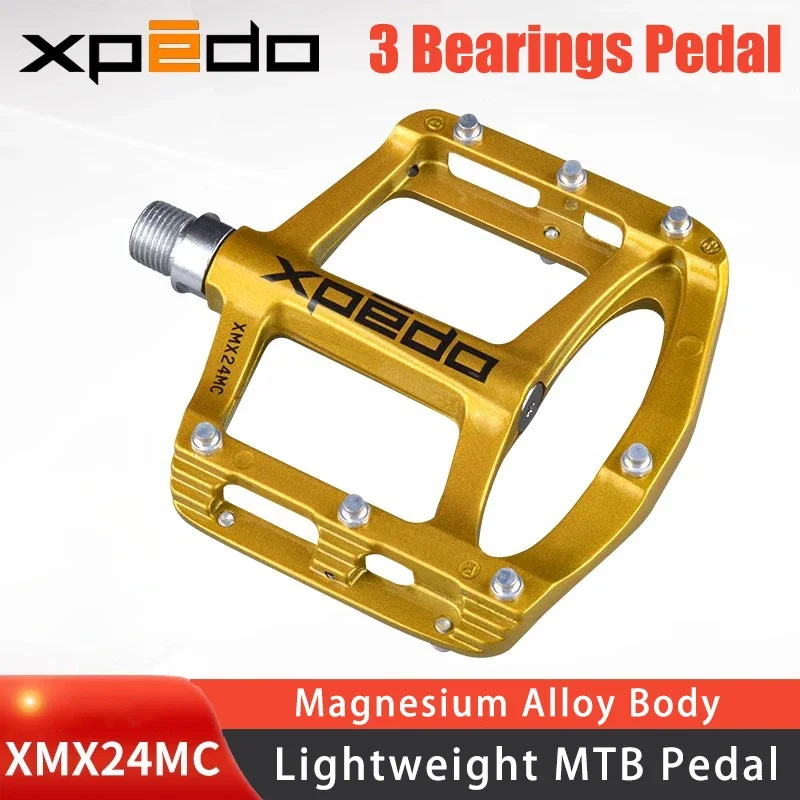 XPEDO XMX24MC Magnesium Bicycle Pedal 2 Cartridge Bearings Cr-Mo Spindle MTB Road Bike Pedals Wellgo Ultralight Cycling Parts