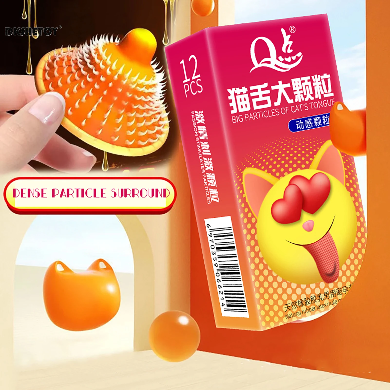 Big dots Condoms for men delay ejaculation Long Lasting Sensitivity spike Condom Cat tongue dense dotted penis sleeve for adults