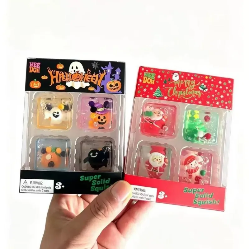 New NEEDOH Boxed Four-in-one Maltose Pinch Music Christmas Halloween Cartoon Decompression Cube Toy