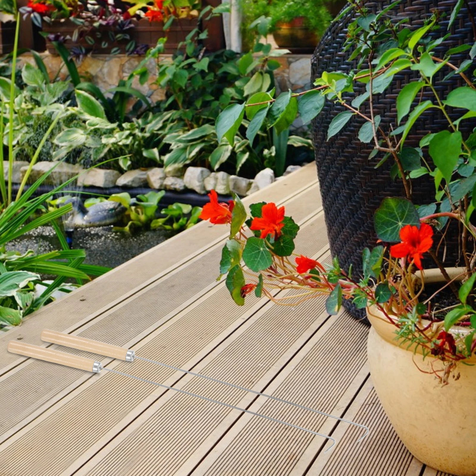 

4Pcs Water Feature Spillway Cleaner Tool Waterfall Stone Removal Hook Fountain Maintenance Fountain Pool Cleaning Kit