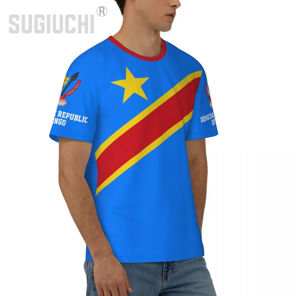 Unisex Nation T-shirt Democratic Republic Of Congo Flag T-shirts jersey For Men Women Soccer Football Fans Gifts Custom clothes