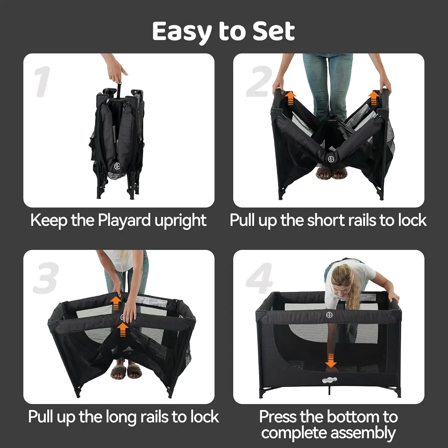 Portable Baby Playpen with Mattress & Carry Bag - Easy Fold Travel Crib for Infants 0-36 Months