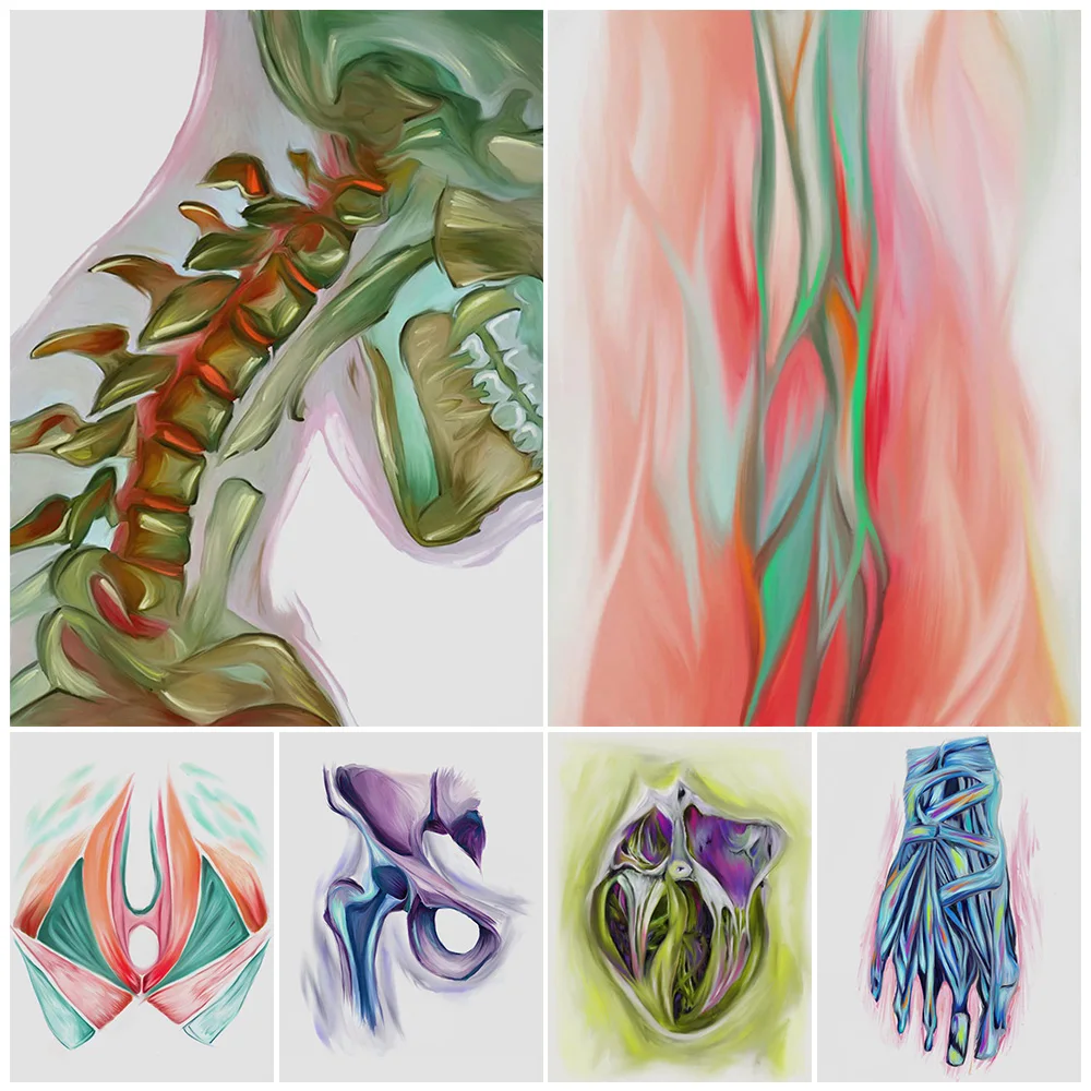 

Abstract Cervical Spine Orthopedic Uterus Floral Poster Wall Art Canvas Painting Decor Wall Pictures For Living Room Unframed