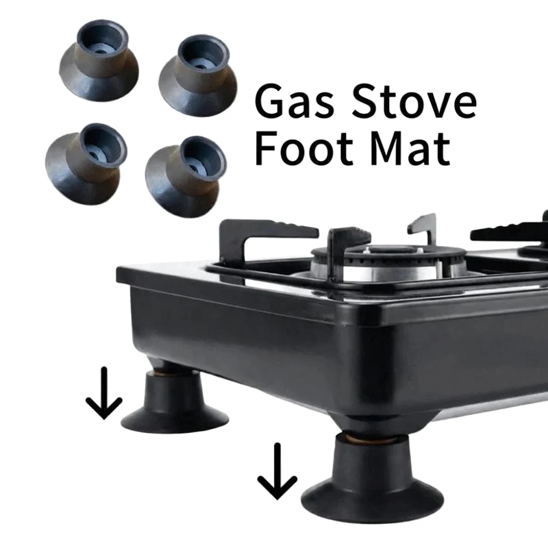 New#4Pcs Universal Gas Stove Foot Mat Suction Cup Wear-Resistant Non-slip Pad Replacement Silent Jumping Bed Foot Cover