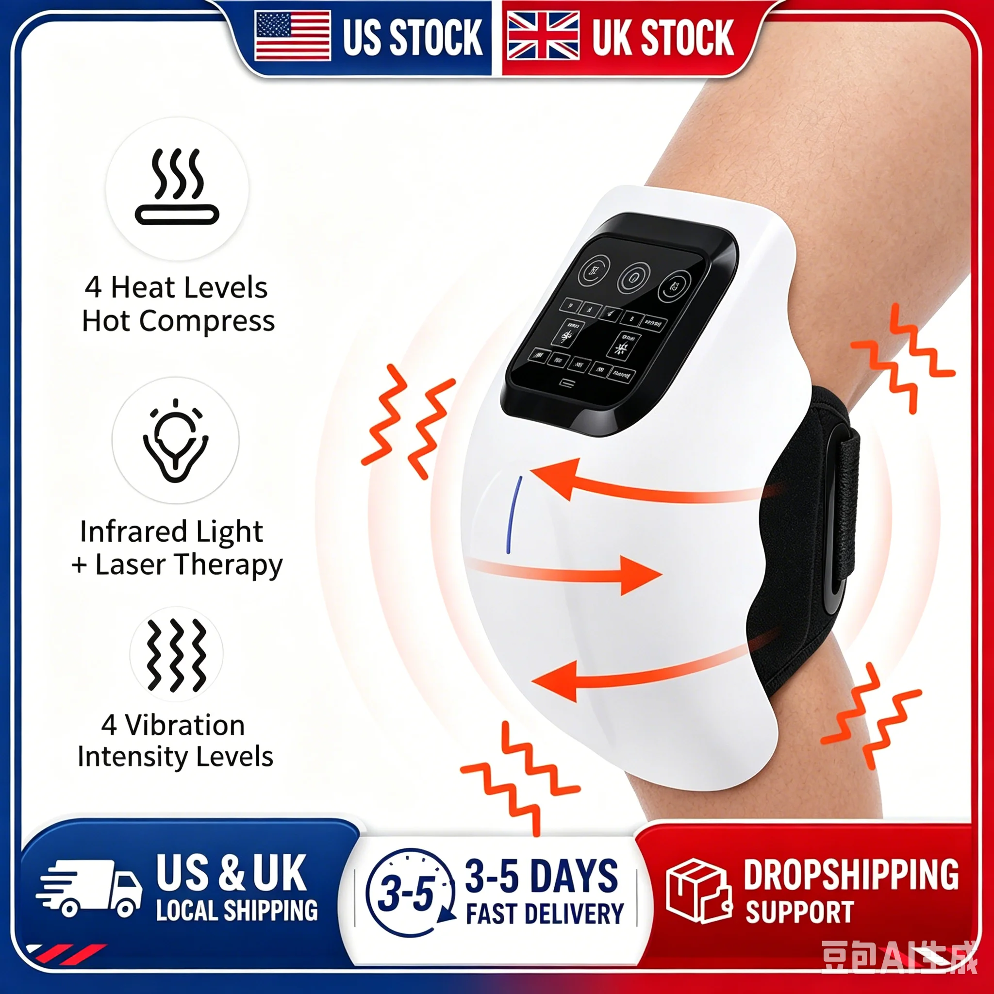 Smart Knee Wrap - Infrared Knee Massager With 4-Level Heating