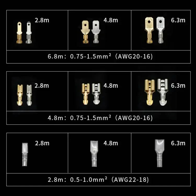 270/135/120pcs Crimp Terminal Insulated Sealed Wire Connector Crimp Terminal Connector Classification Kit 2.8/4.8/6.3mm