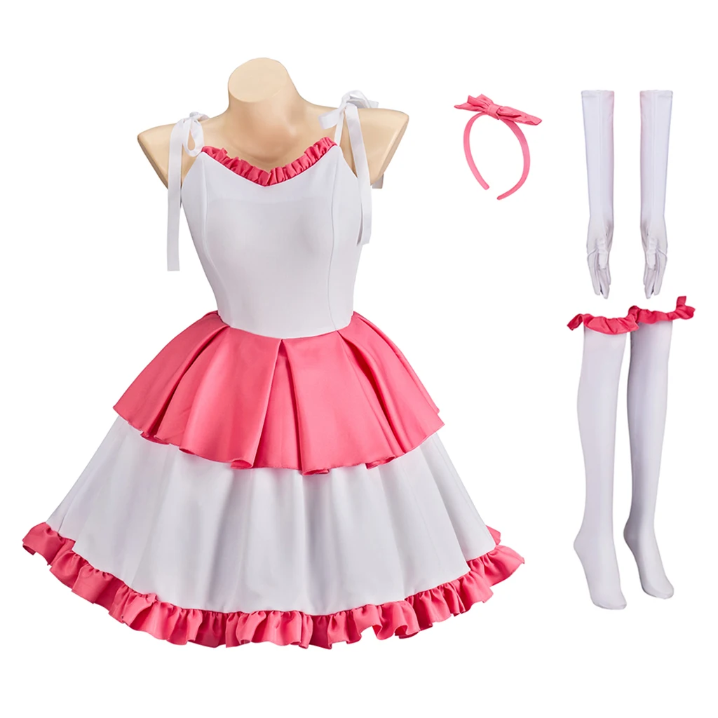 Disfraz de Mima azul perfecto hecho a medida, vestido rosa de Lolita para niñas, vestido de Halloween puesta en escena para mujeres