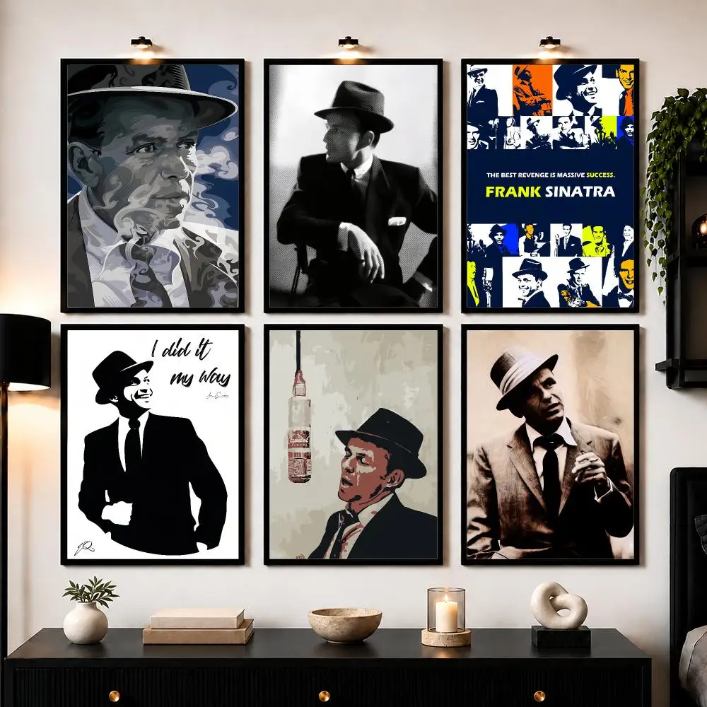 Frank S-Sinatra Poster Wall Art Sticker For Living Room Bedroom Bar Home Decor Mural Painting Decoration