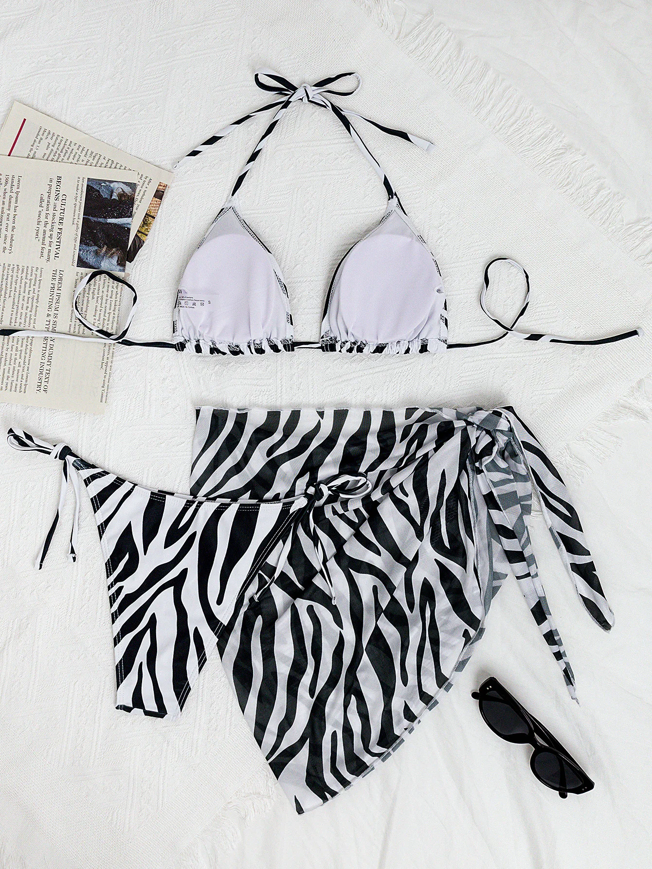 Women's Bikini Swimsuit Set, B - Zebra Tablet Accessories 评论和价格