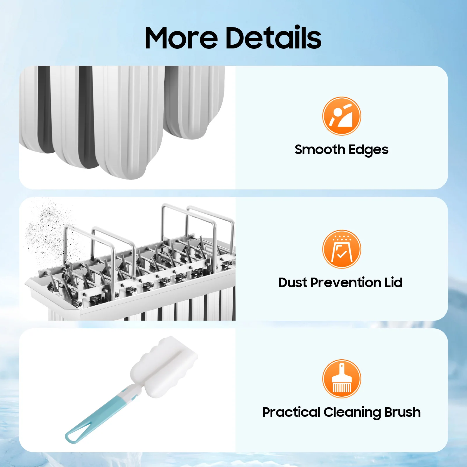 20 قطعة من قالب الثلج من الفولاذ المقاوم للصدأ مع حامل عصا للآيس كريم محلية الصنع