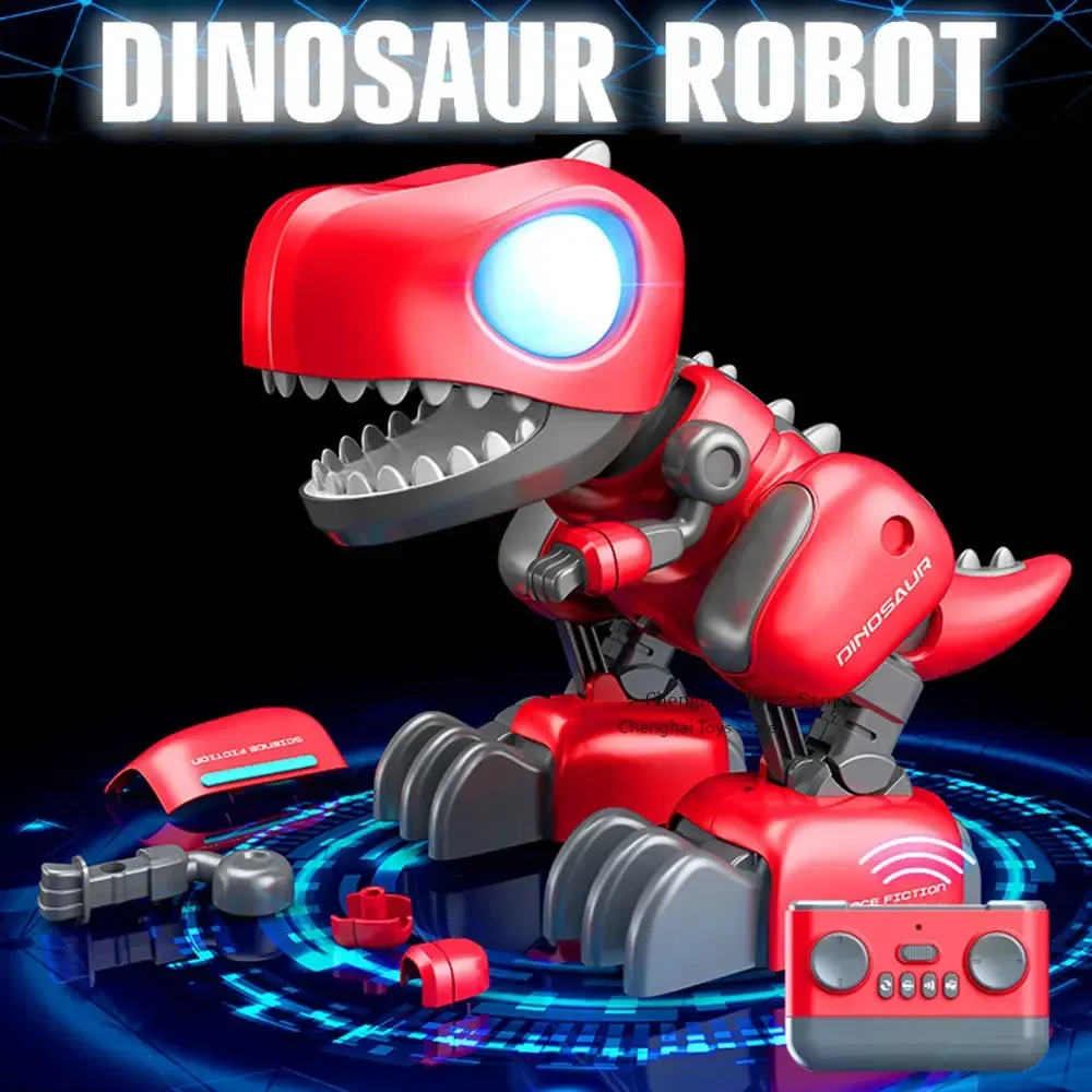 Cartoon Diy Assembleren Dinosaurus Tyrannosaurus Rex Rc Dier Auto 2024 Elektrisch Speelgoed Cadeau Voor Kinderen Ac213