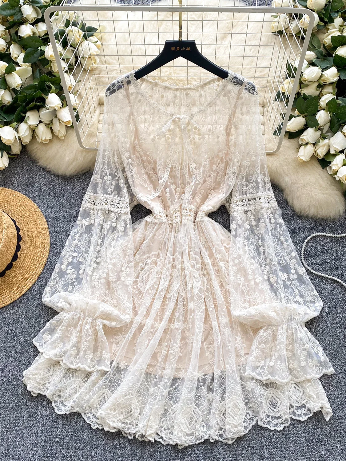 

Ele Lantern Sve Dr Women's Summer Embroidered Me Belt Design Sensation Fairy T ort Skirt Faionable Ensemble