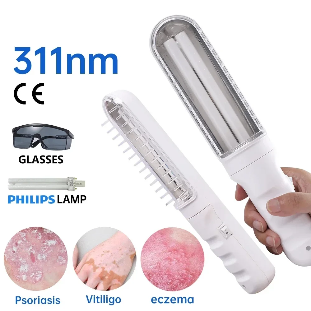 311nm Ultraviolet Phototherapy Instrument 110V 220V Handheld Use UVB Lamp for Vitiligo Psoriasis White Spots Skin Disease