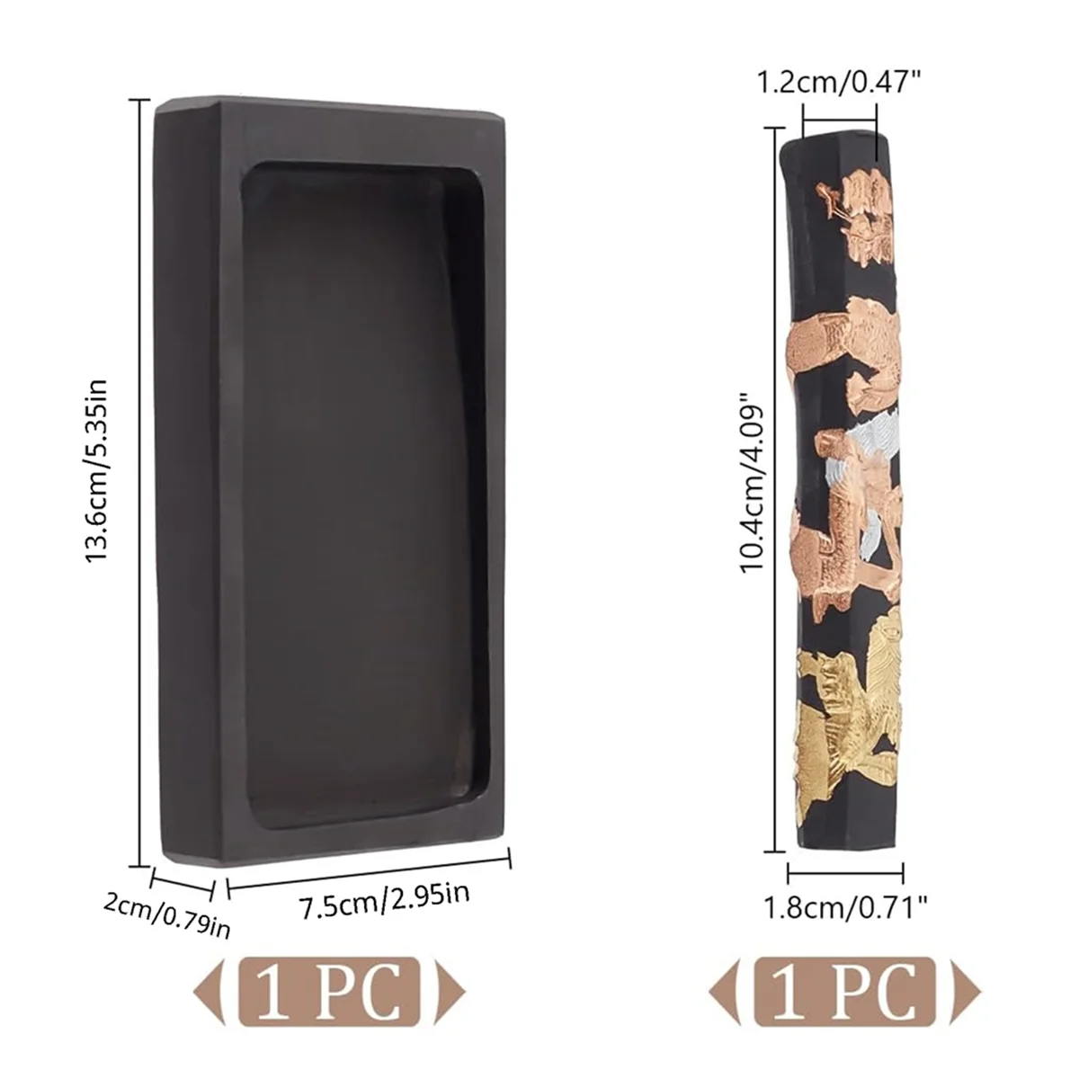 

JUF-Chinese Calligraphy with Ink Stick Rectangle Dragon Phoenix Pattern Sets Traditional Chinese Ink