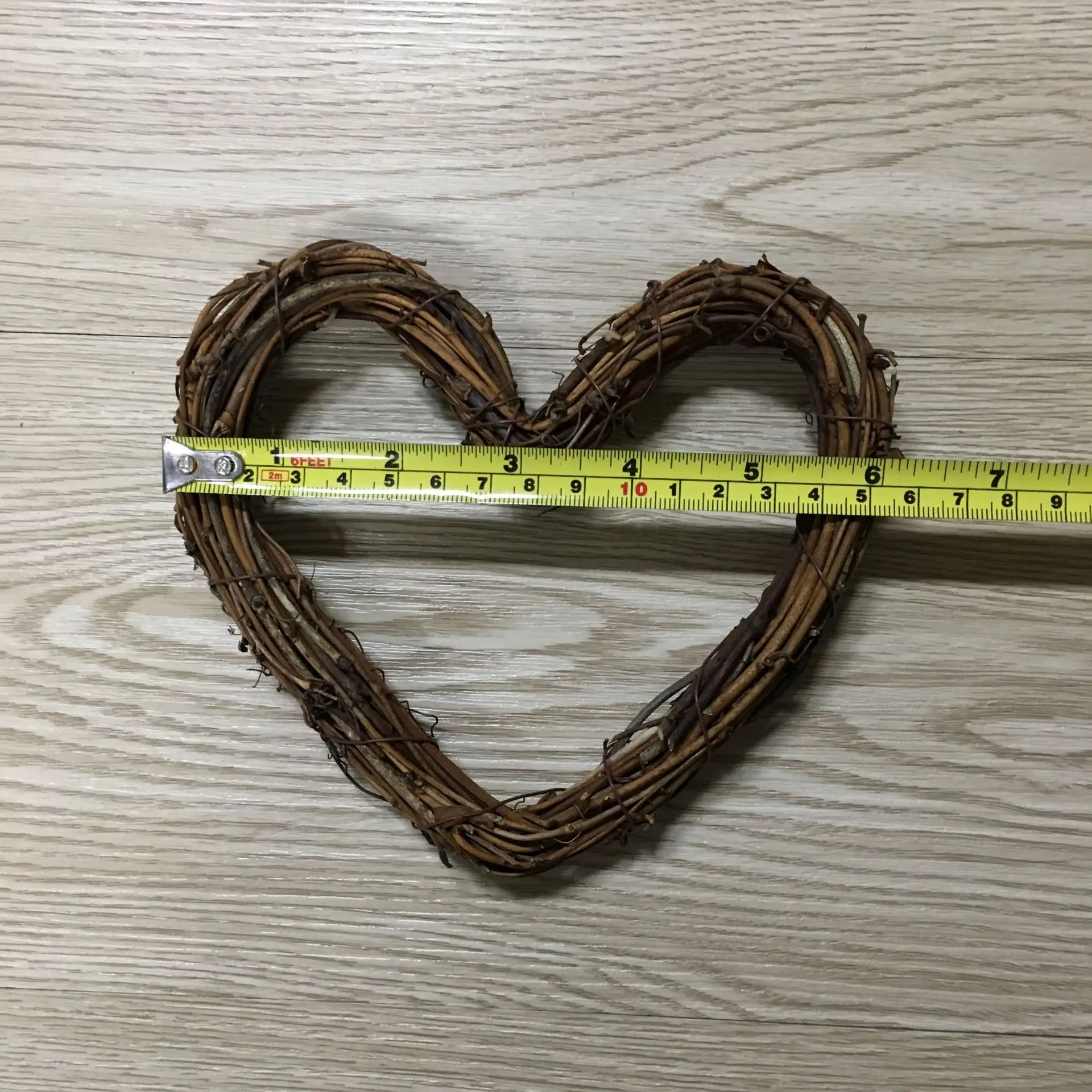 Heart Wreaths Natural Rattan DIY Craft Projects Wreath Pendant Garland for Farmhouse Home Wedding Decor C66