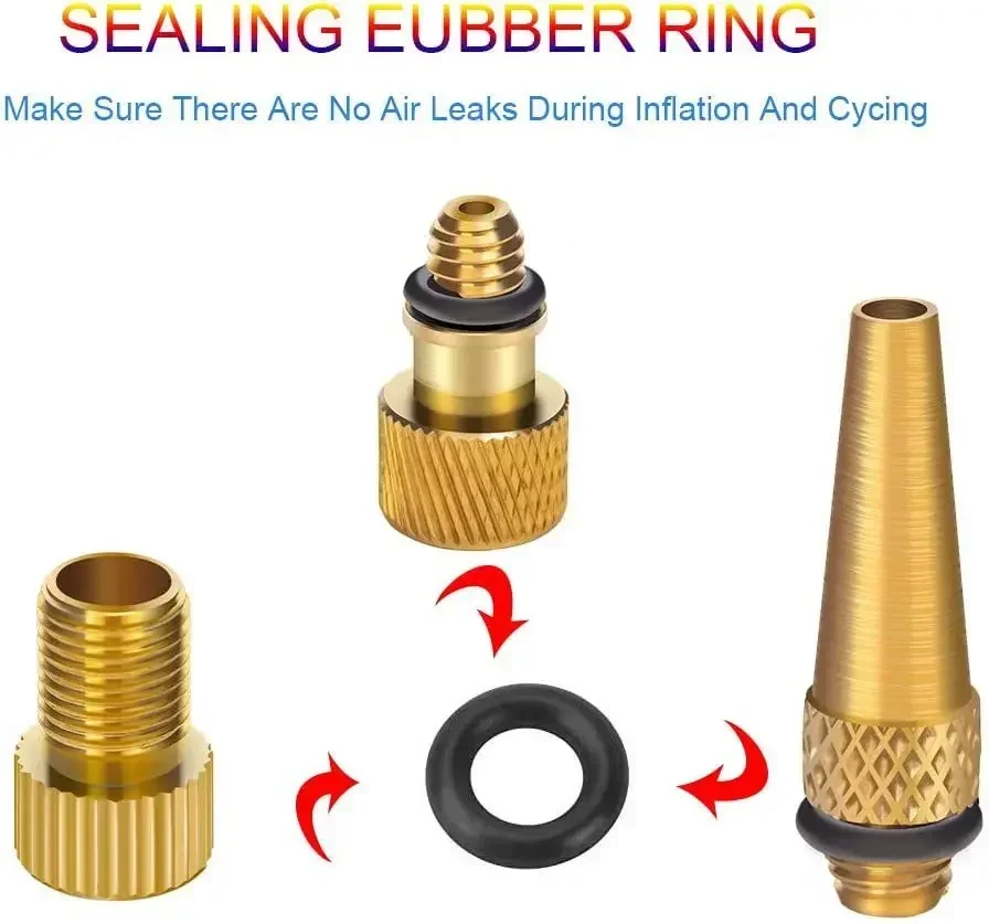 21/30 Stück Fahrrad-Reifenfüller, Nadel- und Luftschlauch-Adapter-Set – Pumpenanschlüsse für Fahrradreparatur und Basketballventile – Detail 4