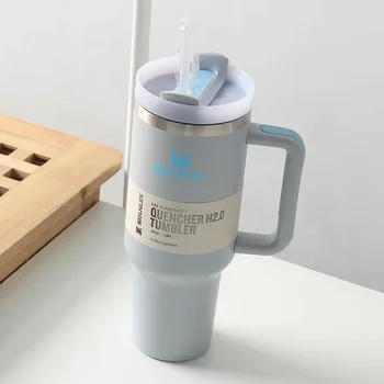 스탠리 어드벤처 진공 켄처 H2.0 플로스테이트 텀블러, 캠핑 장비 핸들 304, 1.18L (40oz)