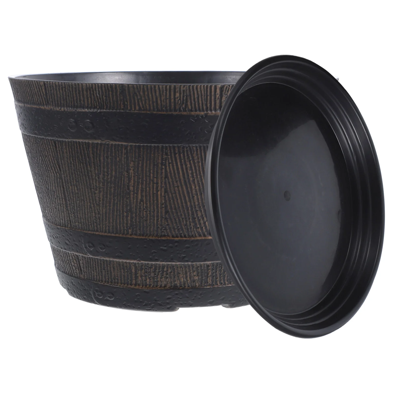 

Household Hydroponics Wooden Bucket Flowerpot Abs Barrel Planters Outdoor Pots for Plants