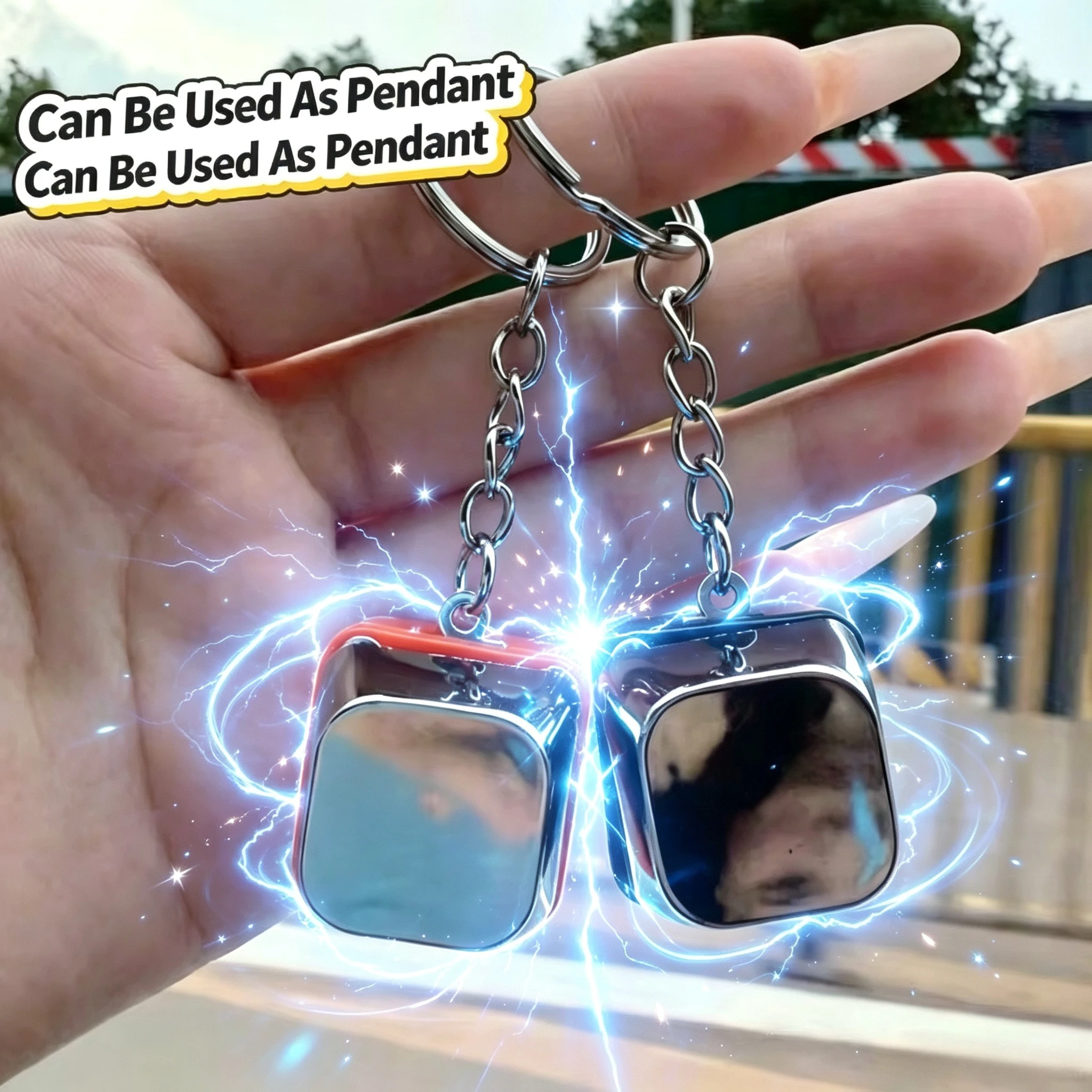 1/2/3PCs Electric Shock Keyboard Keychain Street Trick Novelty Item Fidget Keychain Shocking Handshake Trick Clicker Toy