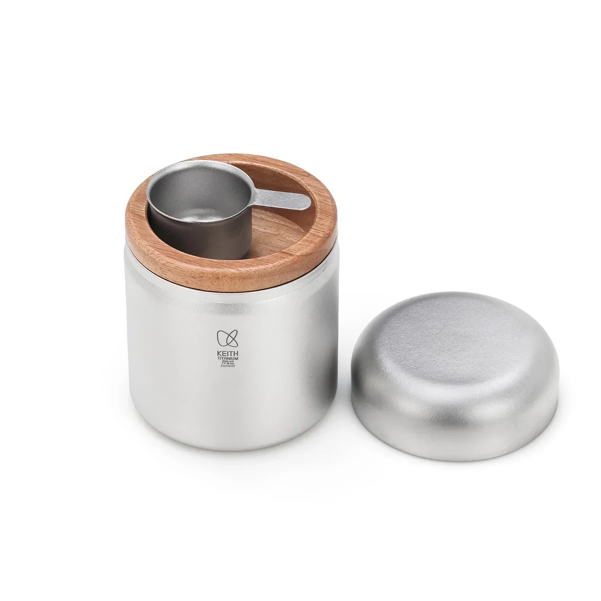 Keith 350ml Titanium Coffee Canister with Measuring Spoon Airtight Storage Container for Tea Bean Spice Home Outdoor Use Ti3621