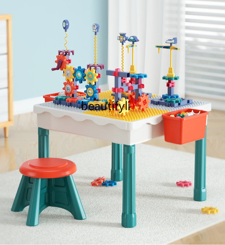 Building block table children large particles building block assembled toys educational boys and girls