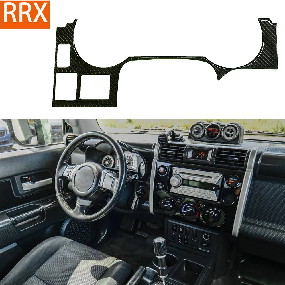 

For Toyota FJ Cruiser 2007-2014 Dashboard Speedometer Below Cover Real Carbon Fiber Stickers Car Interior Moulding Accessories