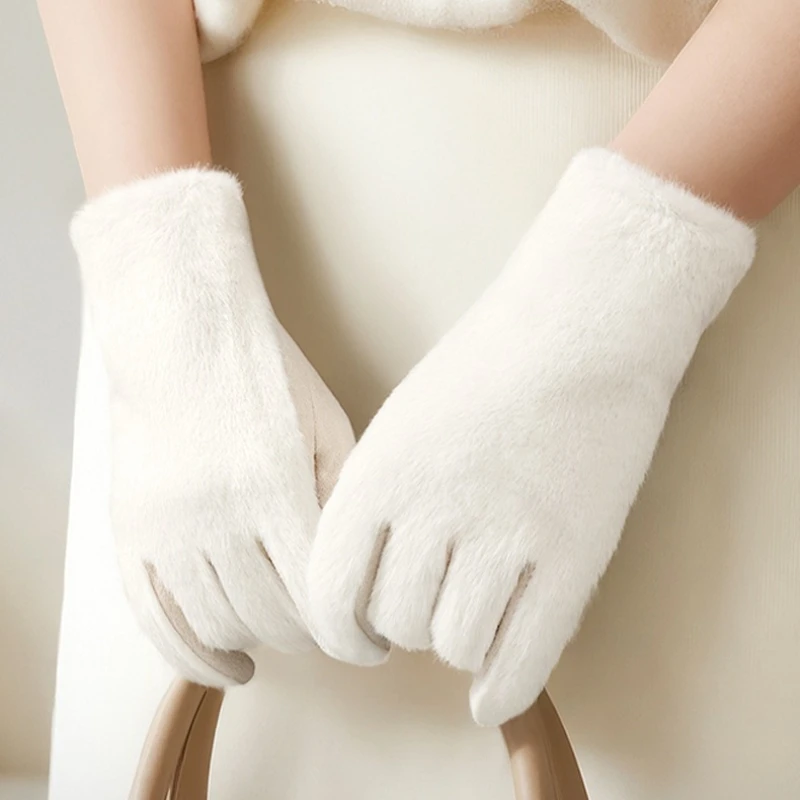 

Зимние термоперчатки для женщин, ветрозащитные, для холодной погоды, с сенсорным экраном, для катания на лыжах на мотоцикле, на флисовой подкладке, мягкие и теплые