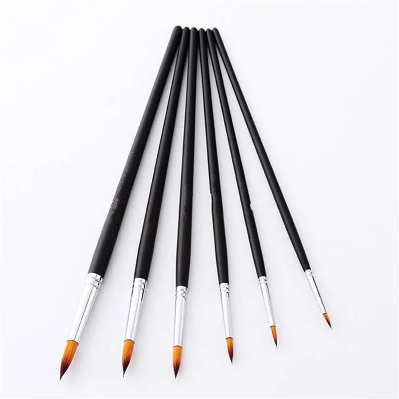 

6 шт./компл. набор кистей для рисования разных размеров, мягкие кисти высшего качества, ручка для акриловой акварели, масляного рисунка для студентов, рисования