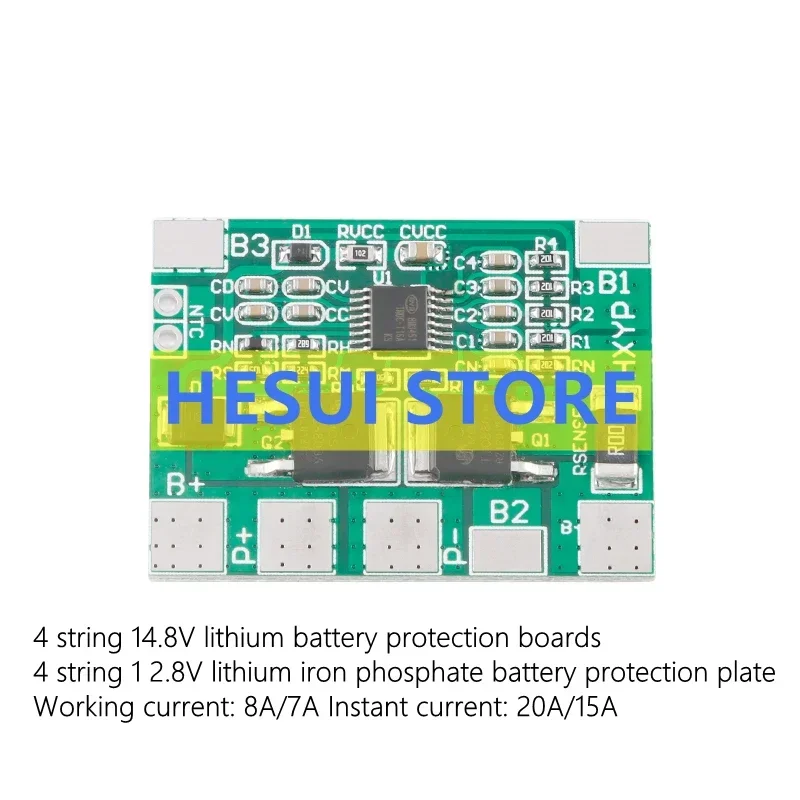 4 String 12.8/14.8/16.8V 32650 lithium iron phosphate battery protection plate Anti-overcharge and overdischarge protection modu