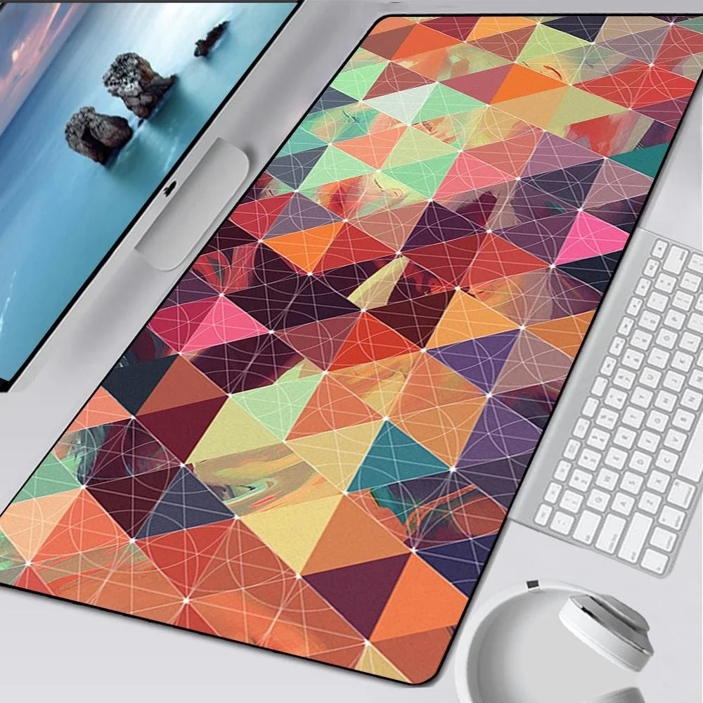 Vintage Geometric Triangle Design Mouse Pad Gaming Large Computer XXL New MousePads Mouse Mat Natural Rubber Laptop Carpet Gamer