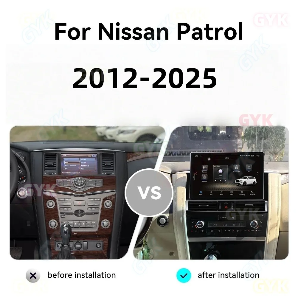 Multimedia Player For Nissan Patrol Y62 2012-2025 Armada Android 15 Auto Car Radio Carplay GPS Tape Recorder DSP Stereo 13.1Inch