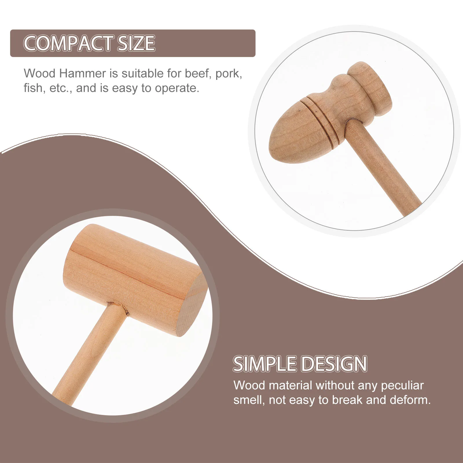

8pcs Mini Wooden Pcs Kitchen Tool Small Mallet Toy Crab Hammer Wood Egg Crab Kitchen Hammer Easter Hand Tools