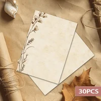 30 Sheets, B5 Vintage Sketch-Style Plant-themed Writing Paper, Lined, No Glue, Perfect For Notebooks, Memos, And Stickers 3