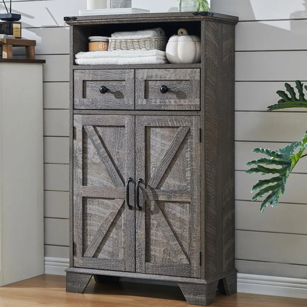 Bathroom Floor Cabinet, Farmhouse Bathroom Storage Cabinet, 24