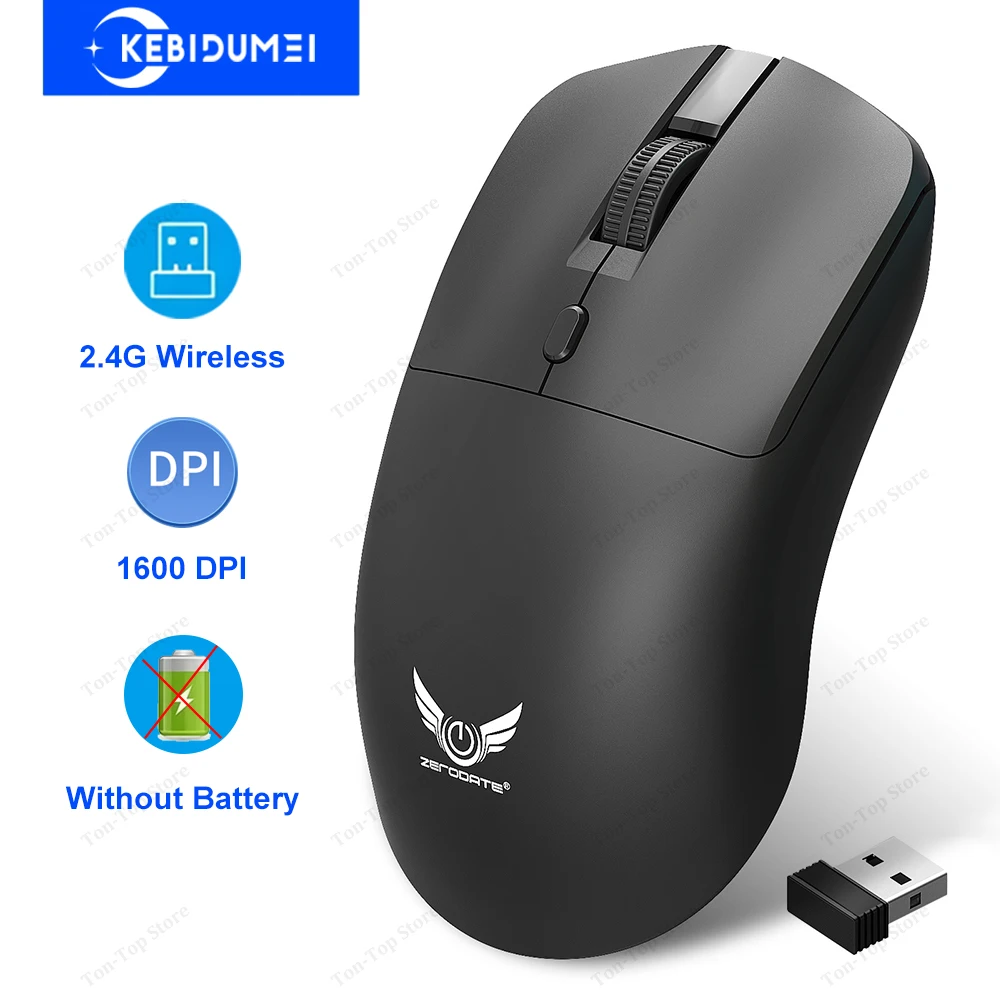 KEBIDUMEI 2.4G Wireless Mouse 4 Buttons 3 Levels DPI Gaming Mouse Optical Mouse Ergonomic Mouse Mice for Computer Laptop Macbook