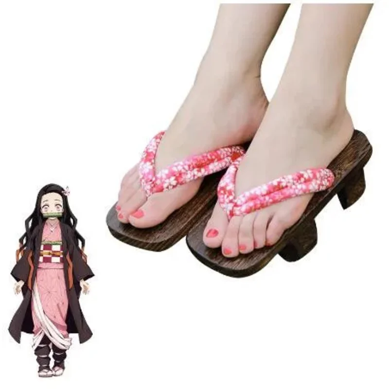 DY20Anime Demon Slayer Cosplay Sapatos Nezuko Cosplay Geta Sapatos Japoneses Mulheres Geta Anime Kimetsu no Yaib25